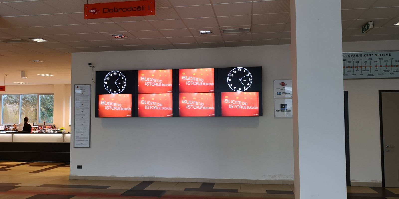 Video wall in main hall